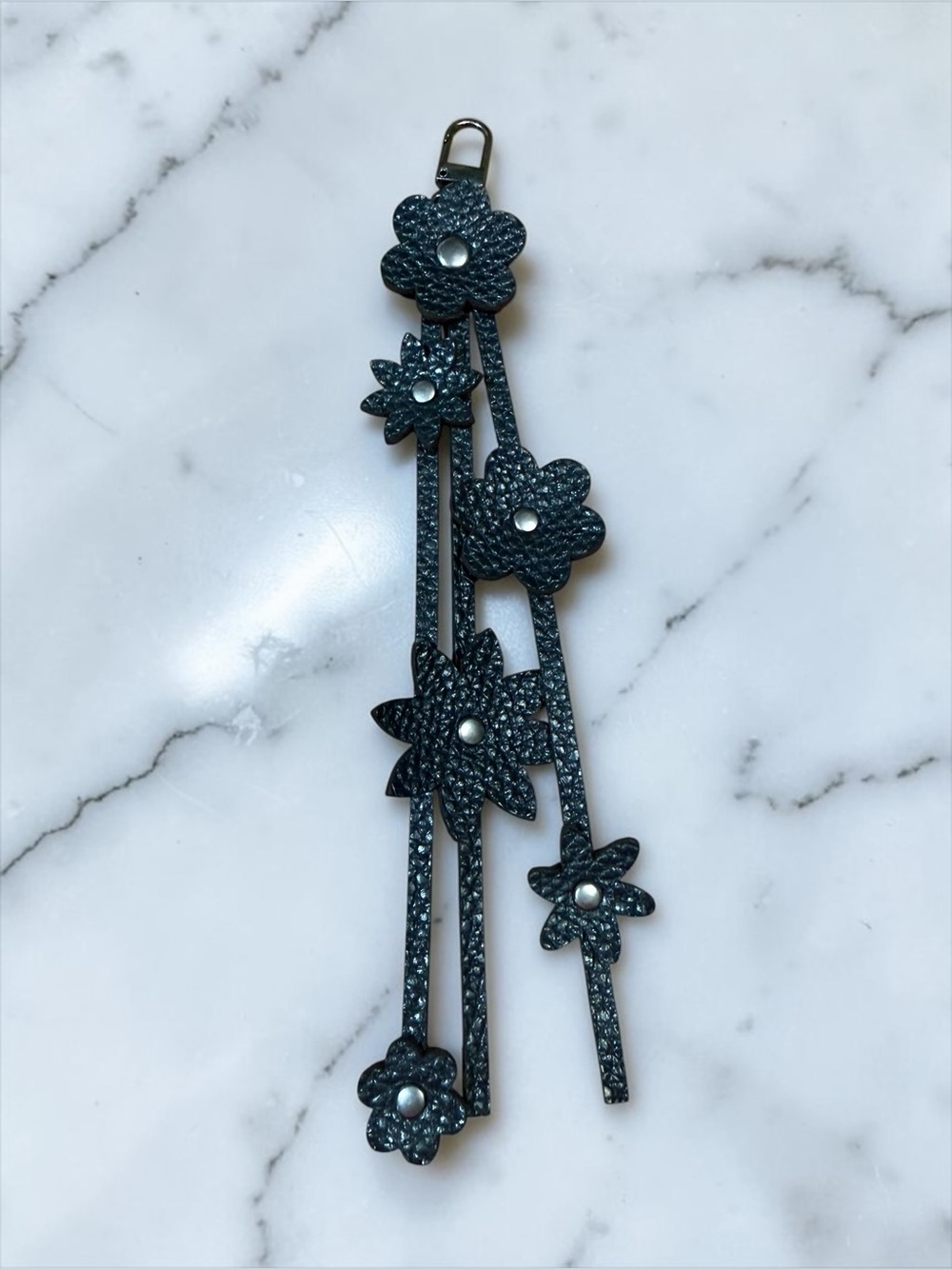 Floral Tassel Leather Bag Charm - Picture 11 of 15